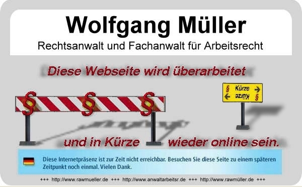 Rechtsanwalt Wolfgang Mller, Fachanwalt fr Arbeitsrecht / This web site is currently not available. Please try again later.